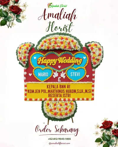 Karangan Papan Bunga Pernikahan di Sekeloa